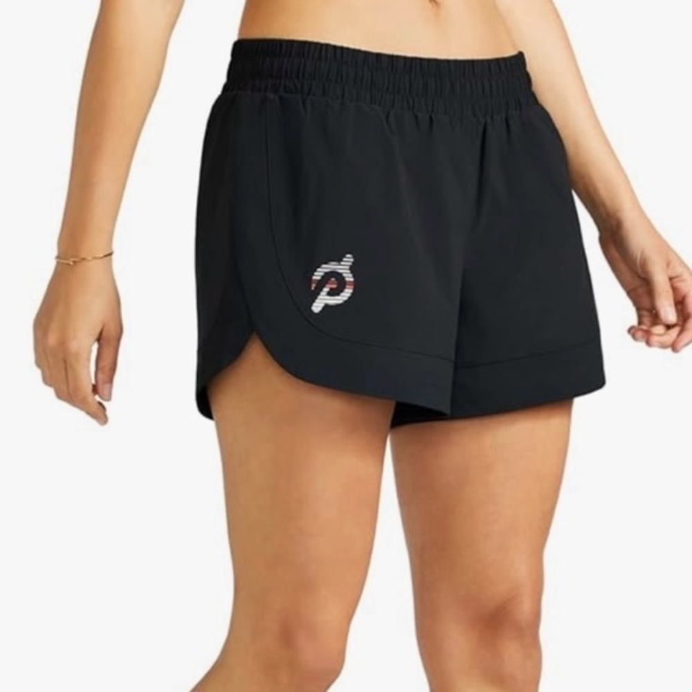 Peloton Black Athletic Running Shorts with Built-In Liner